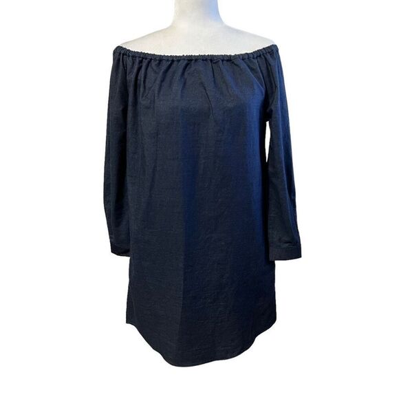 Rag & Bone Small Chambray Denim Off-The-Shoulder Small Mini Dress women’s Spring - Picture 2 of 14